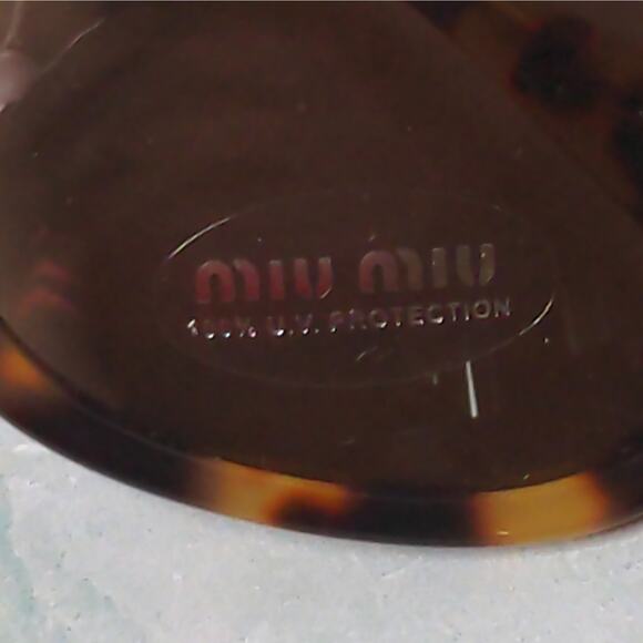 Miu Miu Light Havana Brown Sunglasses Jeweled Cat Eye 100% UV Protection main image 5
